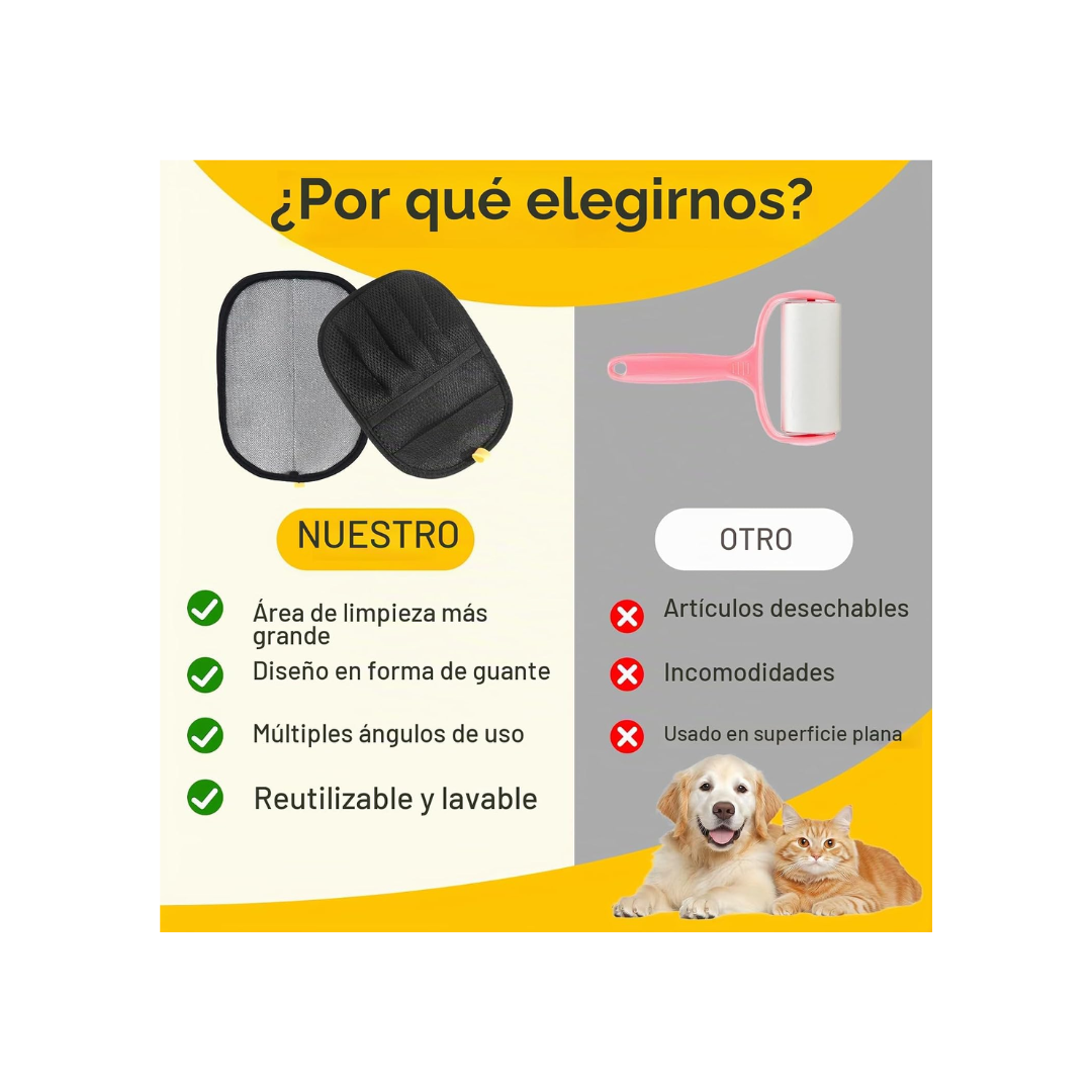 Guante quita pelo de mascota